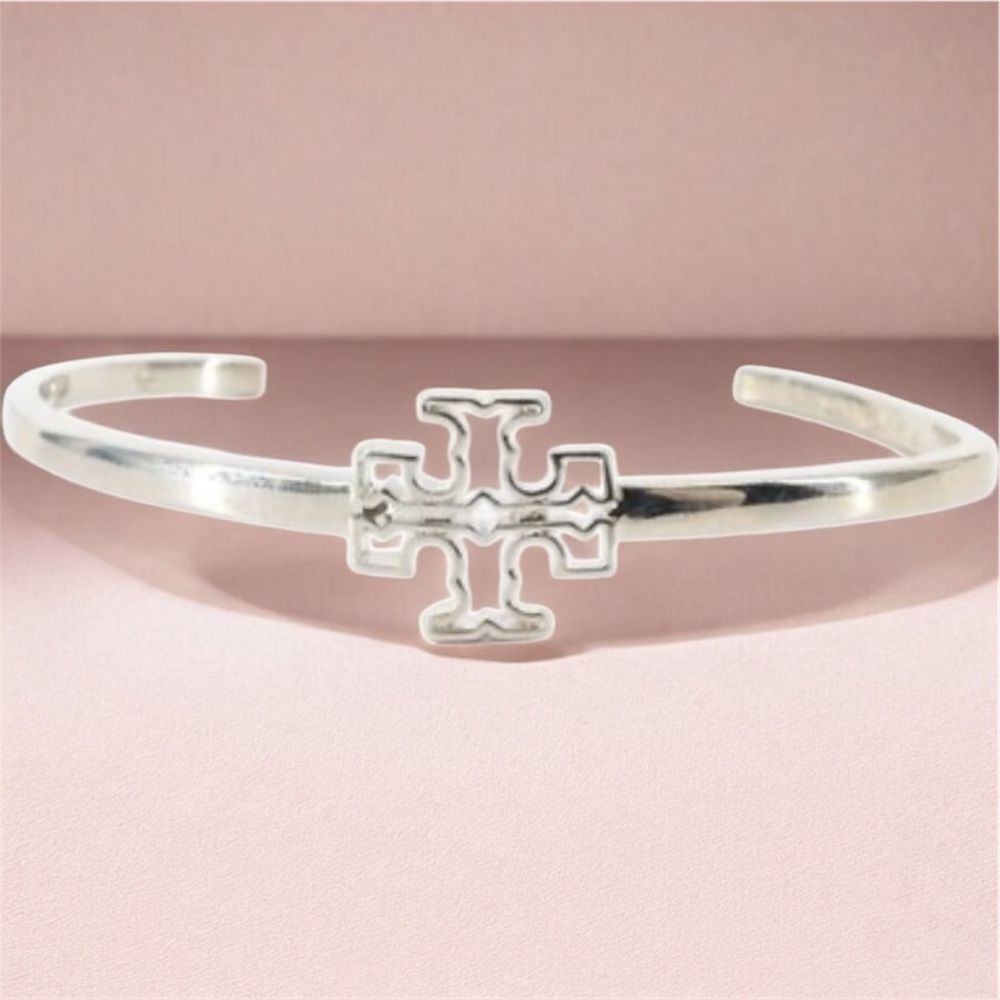 Tory Burch Silver Logo Cuff